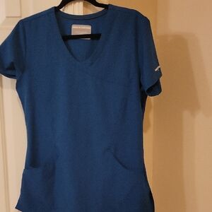 Skechers By Barco Women's Caribbean Blue Scrub Top